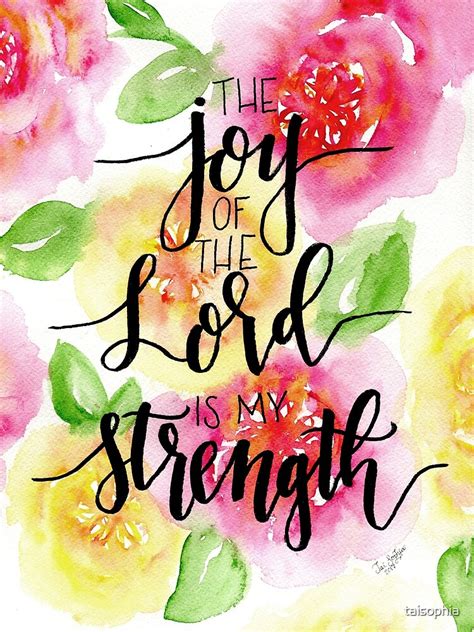 "The Joy of the Lord is my Strength - Watercolor Hand Lettered ...