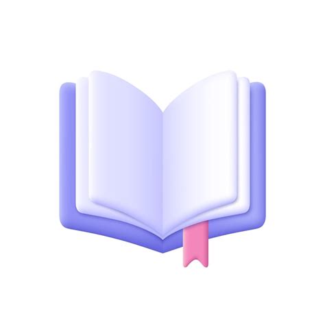 Premium Vector | Open book diary with white paper blank pages and bookmark 3d vector icon ...