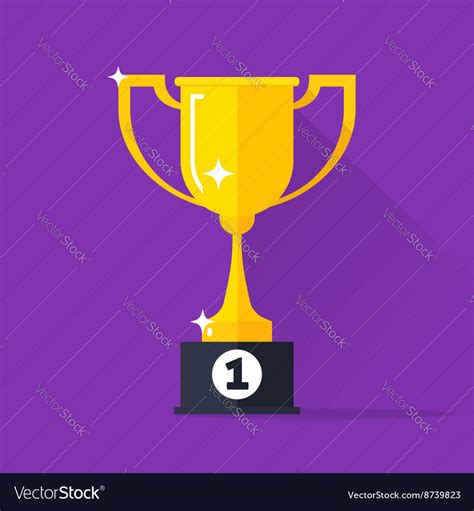 Golden cup gold trophy goblet Royalty Free Vector Image