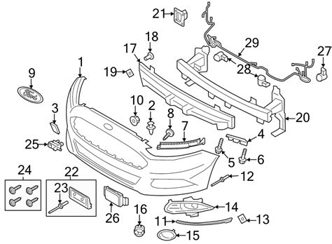 Ford Fusion Bumper Cover Bracket (Front). 2013-16 - DS7Z17E857A ...