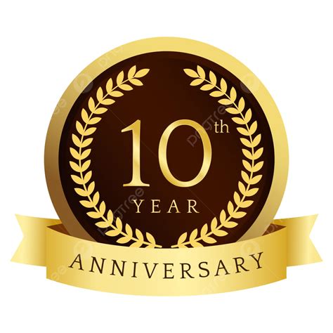Golden Circle 10th Year Anniversary Logo With Paddy And Ribbon Vector, 10th Anniversary ...