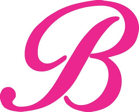 3.75in x 3in Pink Cursive B Monogram Sticker Fancy Vinyl Vehicle Stickers | StickerTalk®