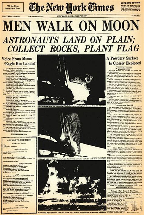 Famous front pages following the 1969 moon landing - The Globe and Mail