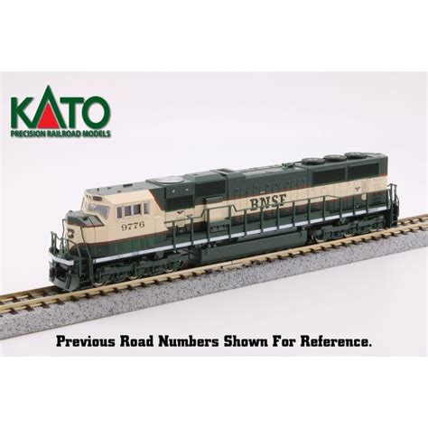 Kato 176-6312-dcc, N Scale EMD SD70MAC, Cab Headlight, DCC, BNSF Cream & Green #9779