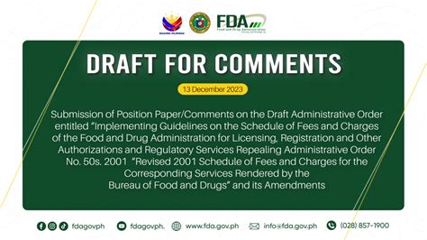 Draft for Comments - Food and Drug Administration