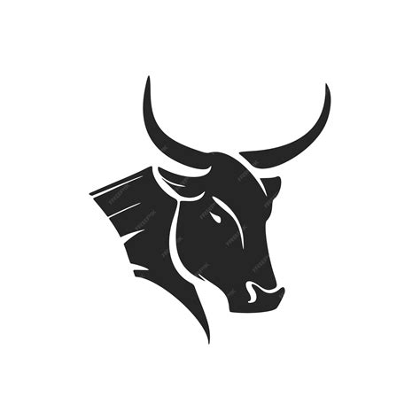 Premium Vector | Simple yet powerful black and white bull logo ideal ...