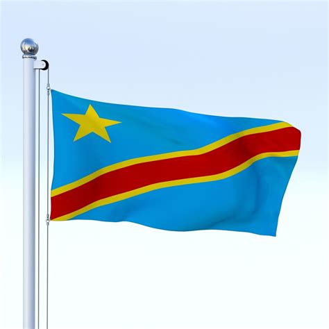 3D model Animated Democratic Republic of Congo Flag VR / AR / low-poly ...