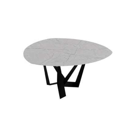 6 Seater Triangle Marble Table