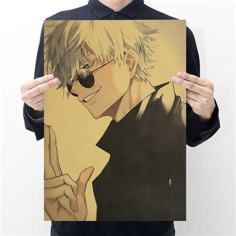 Poster treo tường trang trí hình nhân vật anime Jujutsu Kaisen Satoru Gojo chính hãng 19.000đ