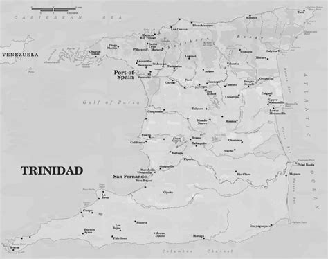 Trinidad showing Spanish and Amerindian place names. Adapted from a ...