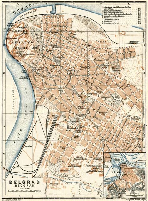 Old map of Belgrade (Beograd) and vicinity in 1929. Buy vintage map replica poster print or ...