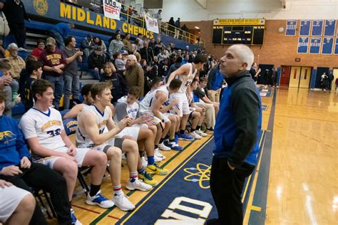 Midland High boys' basketball in district final, March 1, 2019