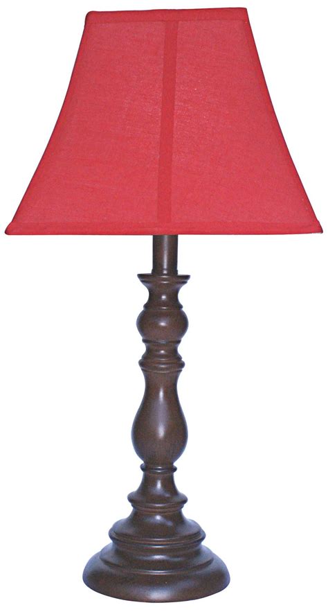 Red Shade with Brown Candlestick Base Table Lamp - #U7903 | Lamps Plus | Table lamp, Lamp, Wood ...