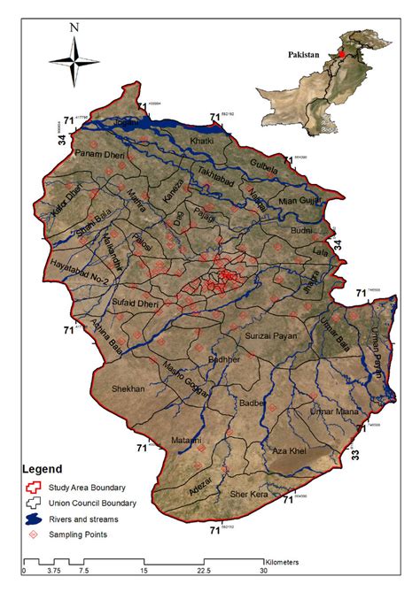 Map of the Peshawar district (study area). The boundaries data were... | Download Scientific Diagram