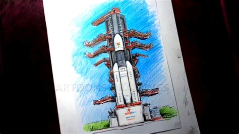 How to Draw ISRO CHANDRAYAAN 2 Color Drawing - YouTube