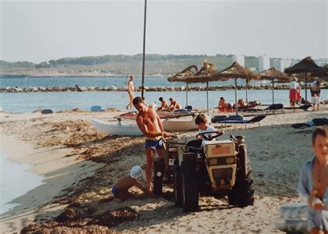 The Beach By The Levante Hotel Cala Bona Majorca Spain In The Late 1980 ...