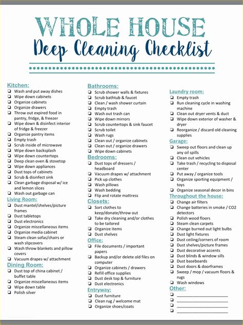 House Cleaning Checklist Template Free Of 40 Helpful House Cleaning Checklists for You ...