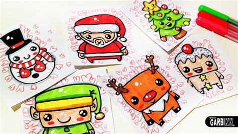 How To Draw Cute Christmas Easy and Kawaii Drawings by Garbi KW - YouTube