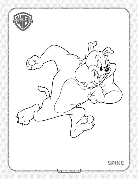 Printable Tom and Jerry Spike Coloring Page