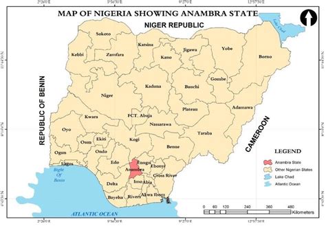 Map of Nigeria Showing Anambra State. Source: Office of the Surveyor ...