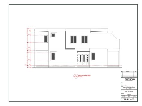 Residential Modern House Architecture Plan with floor plan, section, and elevation imperial and ...