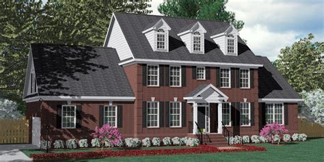 House Plan 3120-C Pendleton C with dormers - Traditional Brick Colonial design with large Fam ...