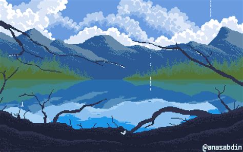 Pixel Kawaii, Desktop Wallpaper Art, Wallpapers, Pixel Life, Pixel Art Landscape, Nature Desktop ...