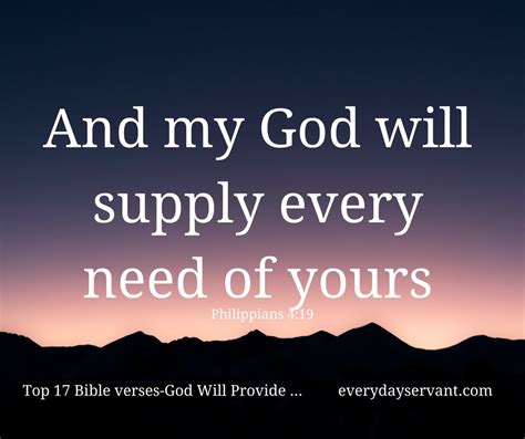 Top 17 Bible Verses-God Will Provide - Everyday Servant