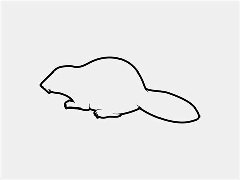 beaver outline vector silhouette 11139389 Vector Art at Vecteezy