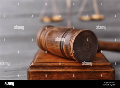 Judge's gavel and sound block, closeup Stock Photo - Alamy