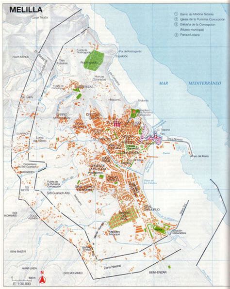 Map of the city of Melilla | Gifex