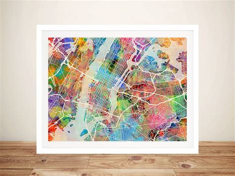 New York City Street Map Canvas Art by Michael Tompsett Home Decor