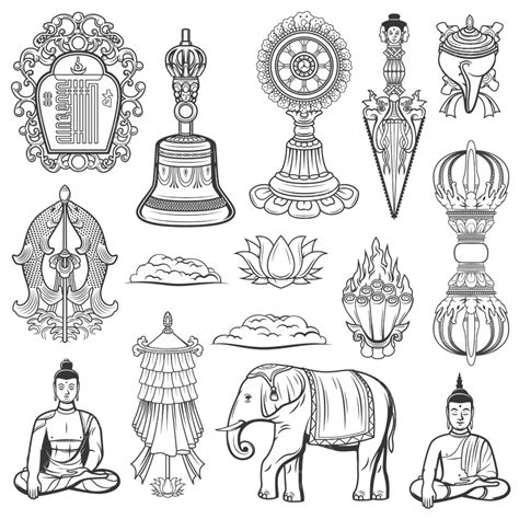 Tibetan Buddhism Religion Sacred Symbols, Buddhism Drawing, Religion Drawing, Symbols Drawing ...