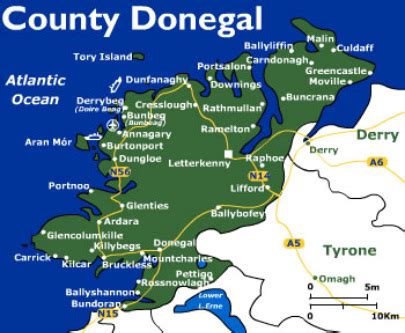 County Donegal Map - haroldandmelbaknox