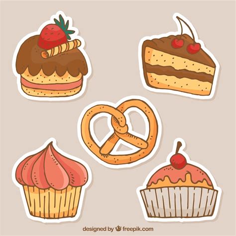 Free Vector | Collection of bakery stickers in flat style