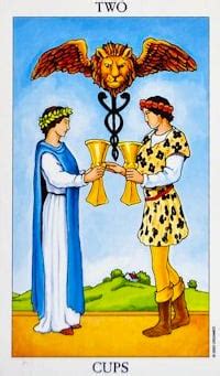 Two of Cups as Feelings in Love & Relationships (Upright & Reversed) – Sibyl Tarot