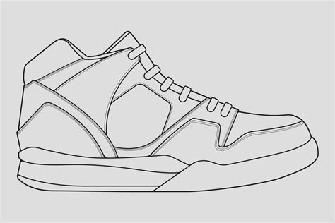 Shoes sneaker outline drawing vector, Sneakers drawn in a sketch style ...