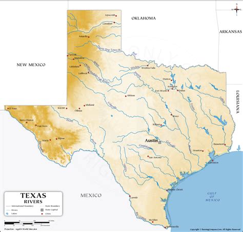 Texas River Map, Texas Map with Rivers