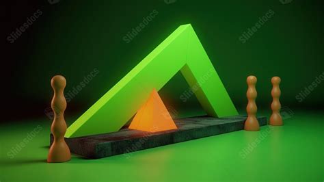 Green Wooden Pole And Neon Triangle 3d Animation Animation Powerpoint Background For Free ...