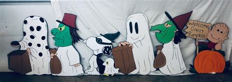 CHARLIE PEANUTS GHOSTS Halloween Wood Outdoor Yard Art Halloween ...