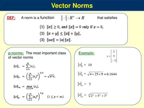 PPT - Vector Norms PowerPoint Presentation, free download - ID:3840354