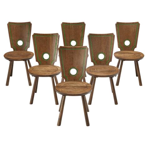 Set of 6 Antique Rustic French Gothic Whitewashed Dining Chairs For Sale at 1stDibs | french ...