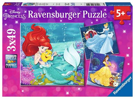 Ravensburger Disney Princess, Princess Adventure 3x 49 piece Jigsaw Puzzles | Children's Puzzles ...