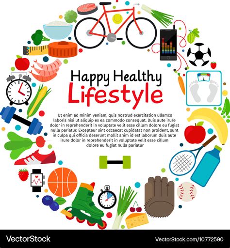 Healthy and active lifestyle card Royalty Free Vector Image