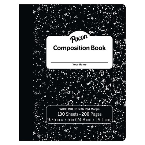 Wide-Ruled Composition Notebook 100 Sheets