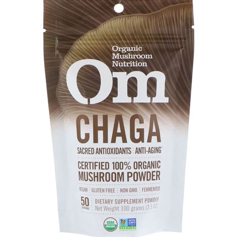 Organic Mushroom Nutrition, Chaga, Certified 100% Organic Mushroom Powder, 3.5 oz (100 g) - iHerb