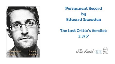 Permanent Record by Edward Snowden - The Last Critic - Book Reviews