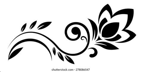 Illustration Abstract Fantasy Flowers Black Silhouette Stock Vector ...