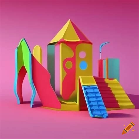 Surrealist and colorful playground