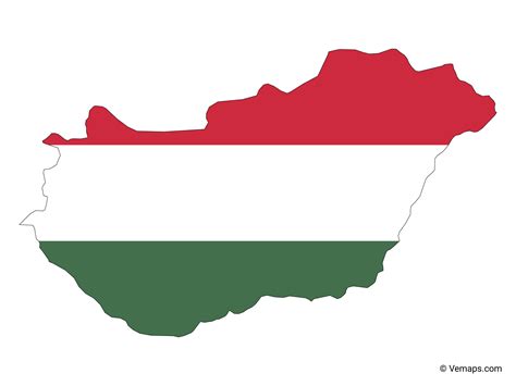 Flag Map of Hungary | Free Vector Maps